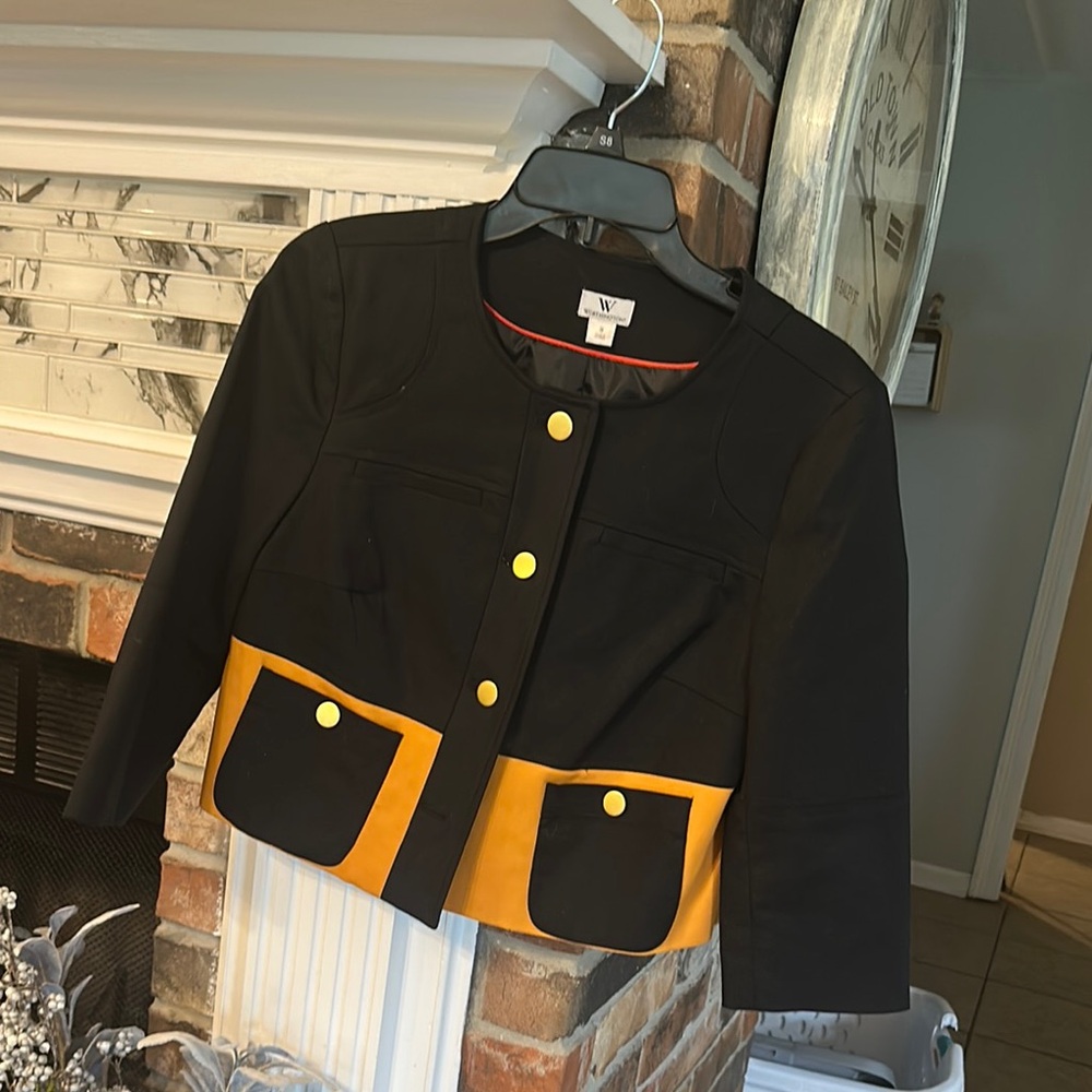 Worthington Black and Orange Blazer Tailored Structured Design